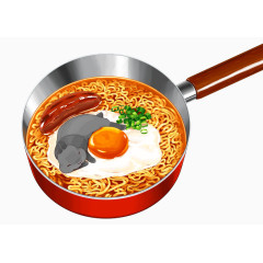 卡通趴在煎蛋上休息的灰兔