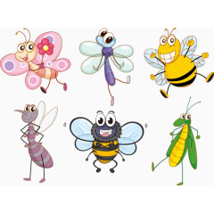 可爱的卡通昆虫