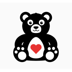 卡通爱心泰迪熊矢量素材