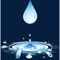 水滴涟漪水花