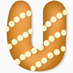 卡通圣诞节饼干英文字母U