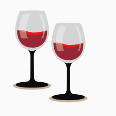 卡通红酒杯