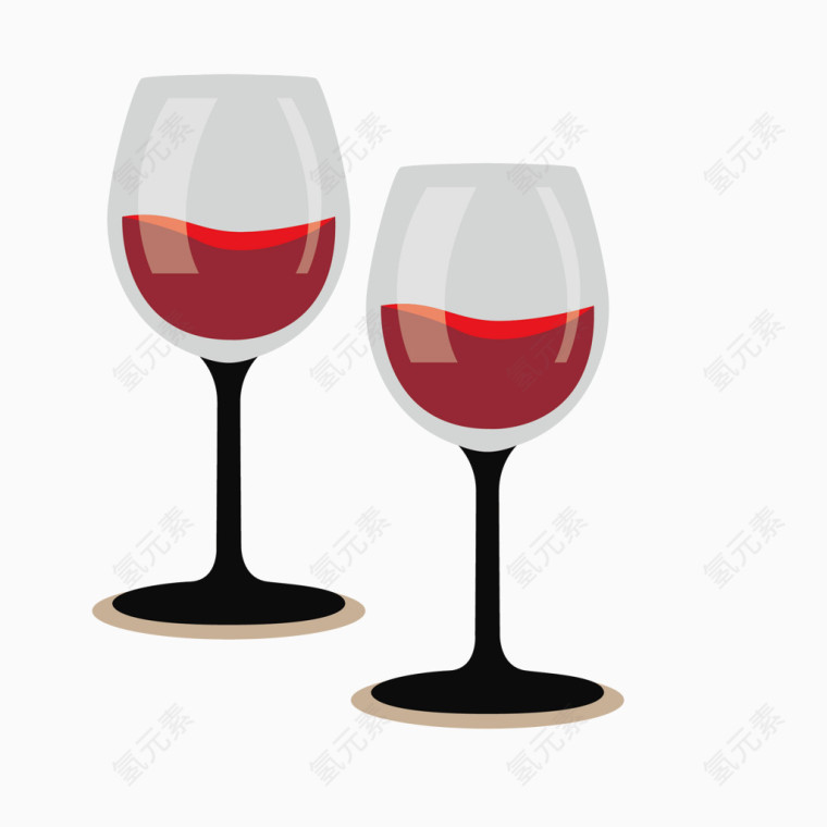 卡通红酒杯