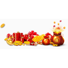 手绘福袋礼盒堆