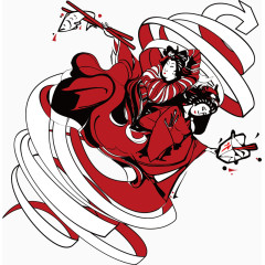 日式服饰卡通手绘装饰元素