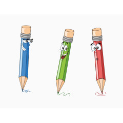 卡通铅笔表情素材