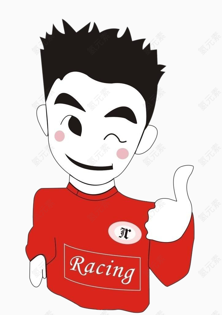 彩色卡通简笔画男孩