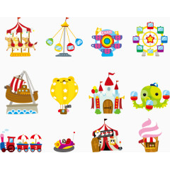 游乐项目矢量元素合集