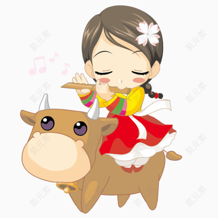 牧童吹笛