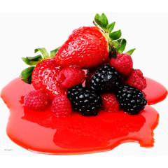 融化的草莓桑葚