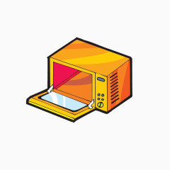 卡通手绘微波炉