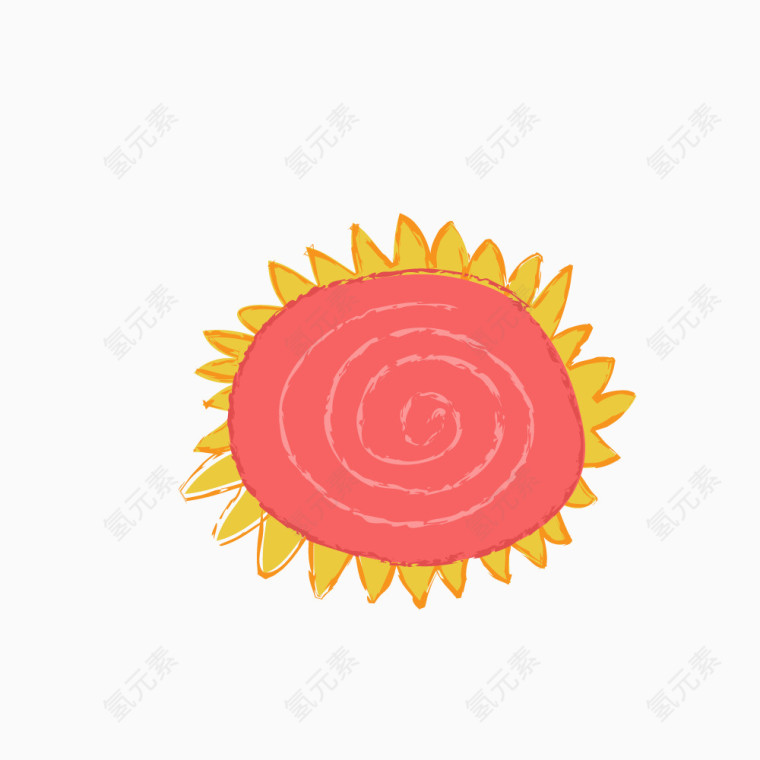 红色旋转太阳