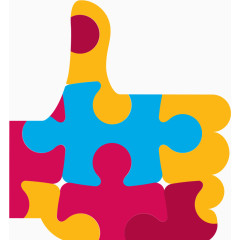 彩色几何拼图大拇指