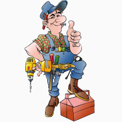 竖大拇指的工人