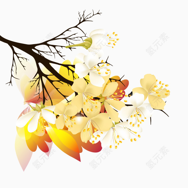 卡通手绘黄色鲜花