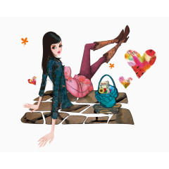 手绘西方女孩图片西方美女图案 卡通美女