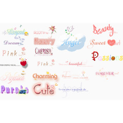 美工英文艺术字矢量素材