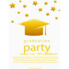 金色五角星派对邀请函