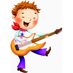 卡通牛仔小男孩