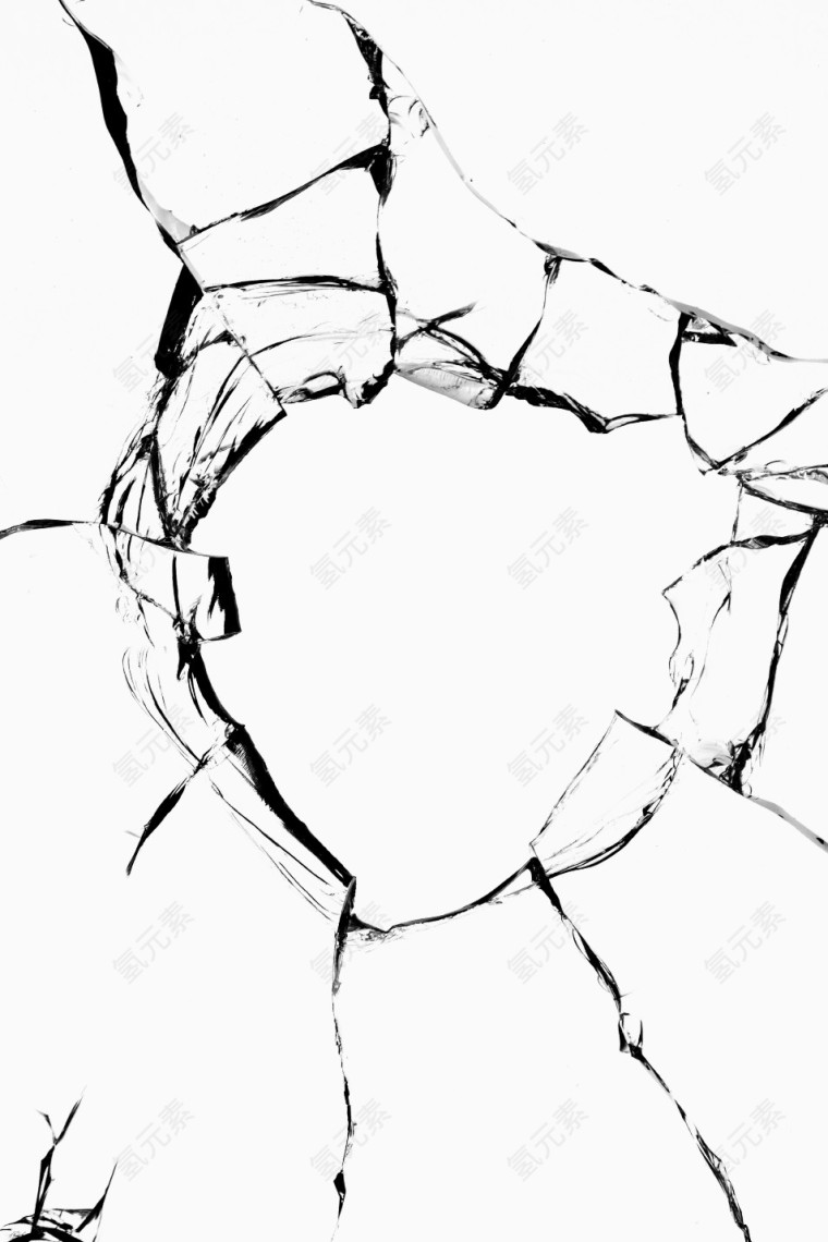 破裂玻璃的大洞