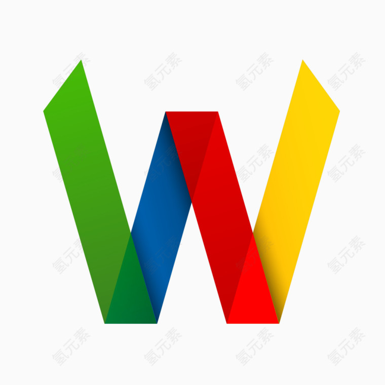 彩色折纸字母W