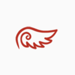 红色飞鸟翅膀剪影