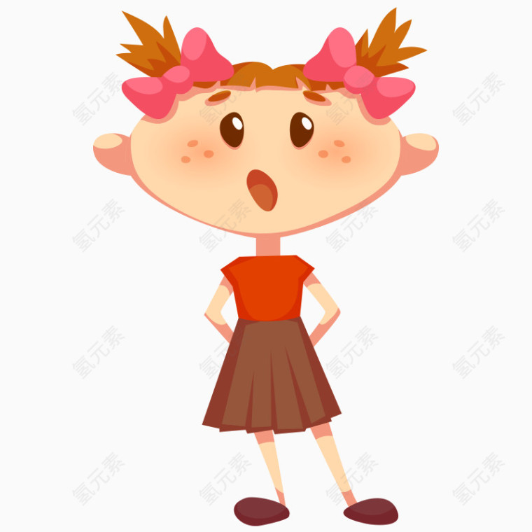 卡通小女孩蝴蝶结