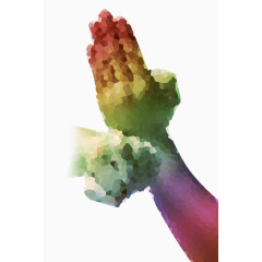 艺术几何形渐变手型素材