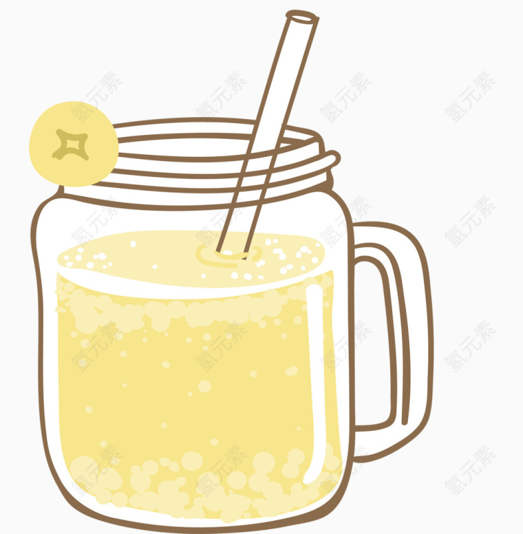 手绘透明玻璃杯鲜榨荔枝果汁