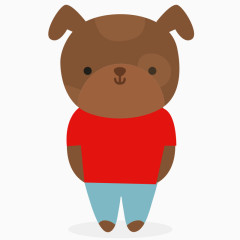 可爱胖小狗穿衣服卡通