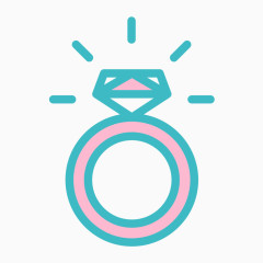 清新婚礼相关图标钻戒