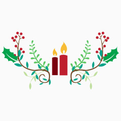 卡通圣诞蜡烛边框素材