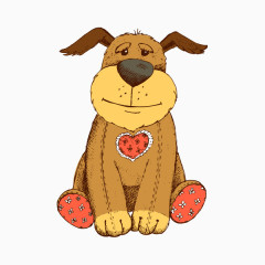 卡通手绘小狗娃娃
