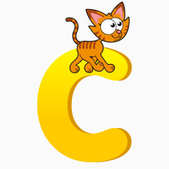 卡通动物字母C