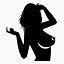 性感的女孩黑色的free-mobile-icon-kit