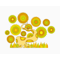 创意卡通树集矢量素材