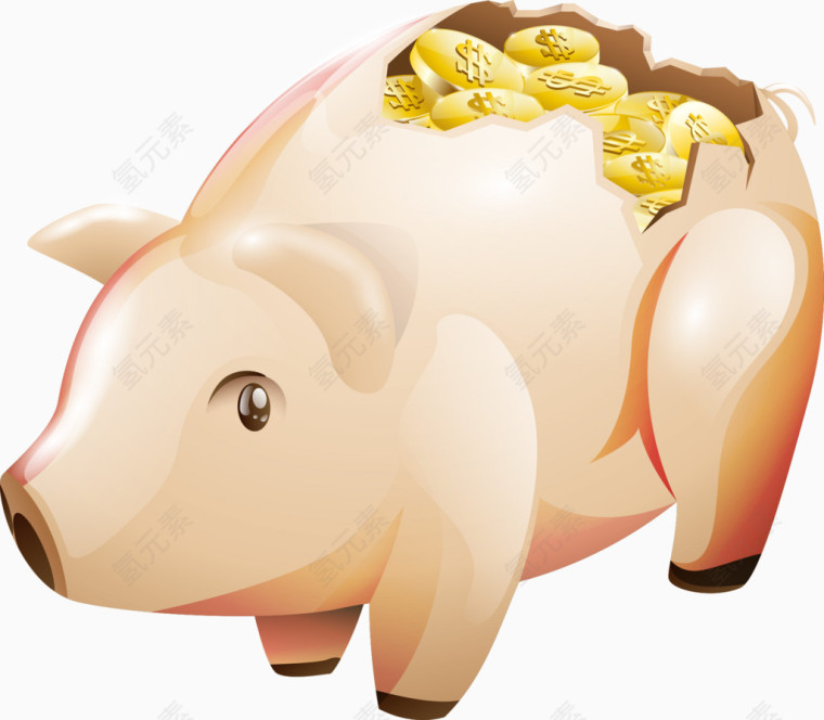 矢量小猪存钱罐