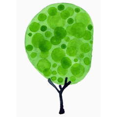 森林系元素仙境元素 卡通手绘清新小树