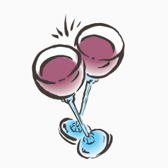 卡通红酒