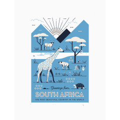 蓝色扁平长颈鹿