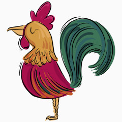卡通萌公鸡鸡年