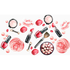 手绘水彩化妆品指甲油