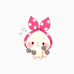 卡通头带粉色蝴蝶结的小兔子