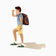 登高人物矢量图