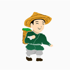 农名伯伯卡通手绘插画