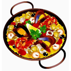 手绘海鲜火锅素材图片