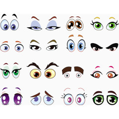 卡通眼睛 手绘眼睛表情 可爱 