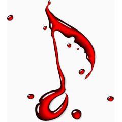 水晶质感血色符号音符