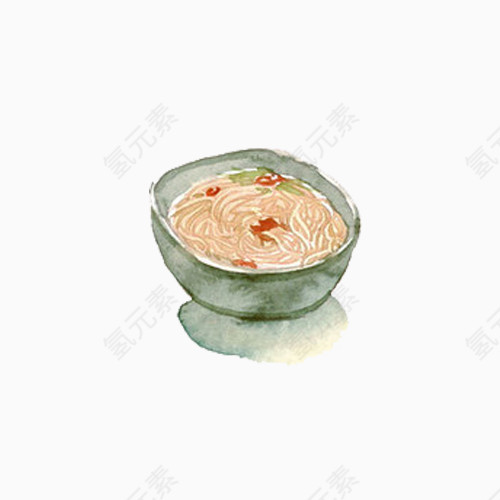 小清新简约水彩牛肉面