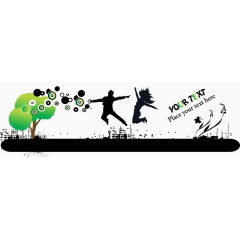 开心的情侣插画